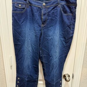 Avenue Dark Blue Straight Leg Jeans